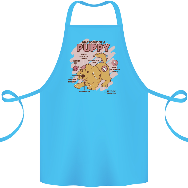 Anatomy of a Puppy Dog Cotton Apron 100% Organic Turquoise