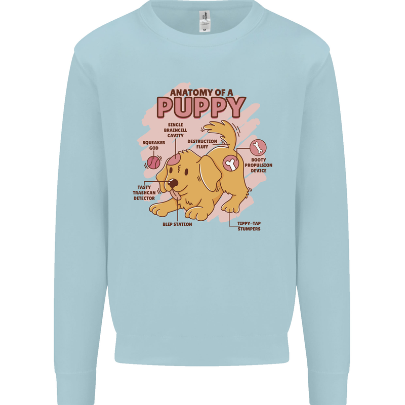 Anatomy of a Puppy Dog Kids Sweatshirt Jumper Light Blue