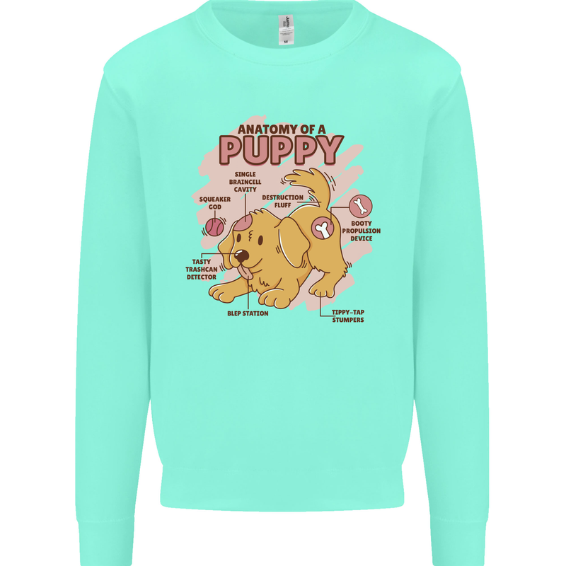 Anatomy of a Puppy Dog Kids Sweatshirt Jumper Peppermint