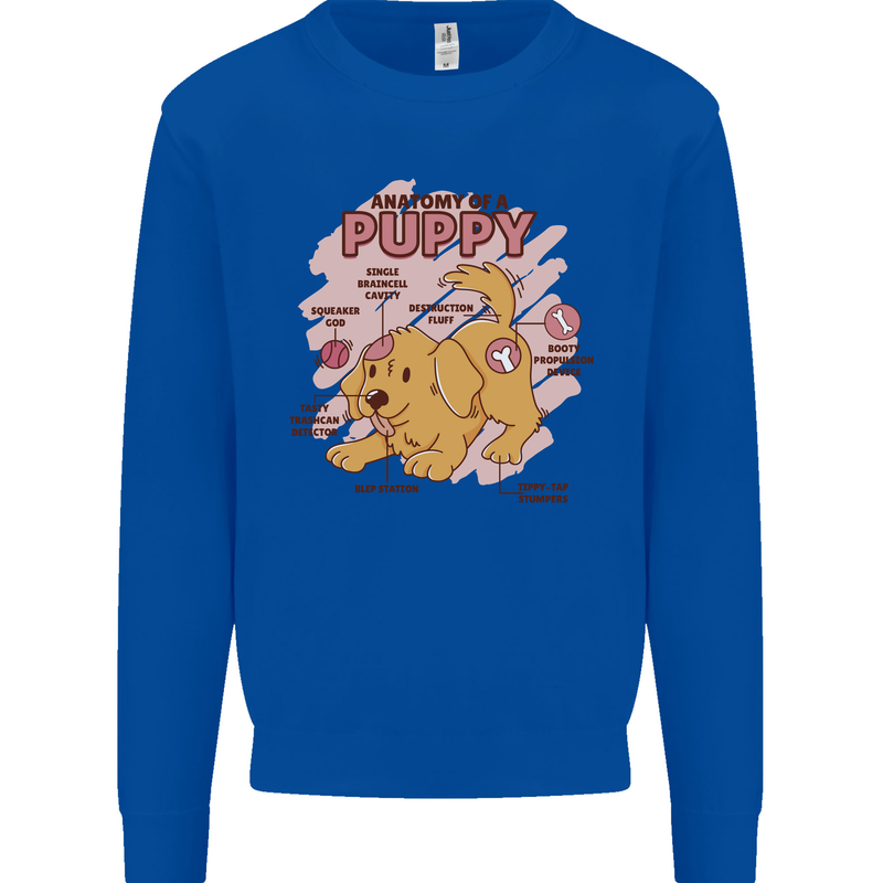 Anatomy of a Puppy Dog Kids Sweatshirt Jumper Royal Blue