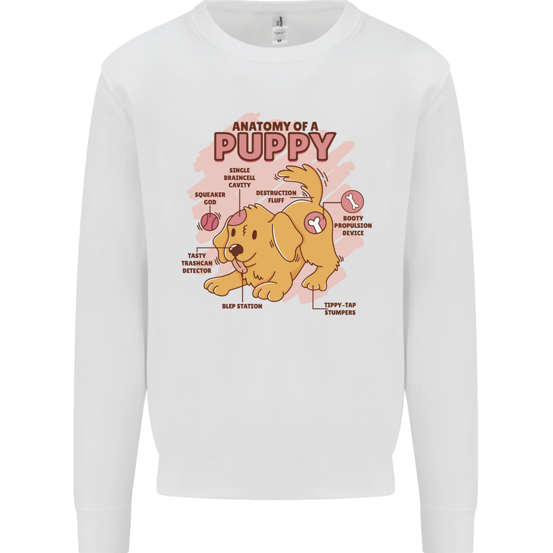 Anatomy of a Puppy Dog Kids Sweatshirt Jumper White