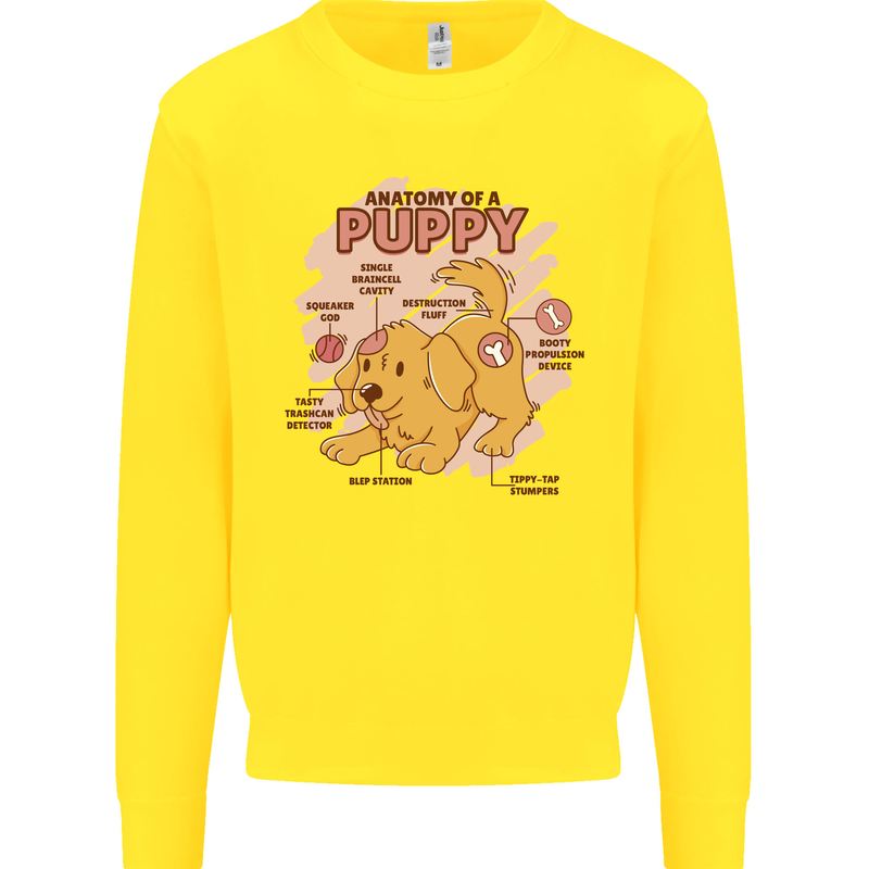 Anatomy of a Puppy Dog Kids Sweatshirt Jumper Yellow