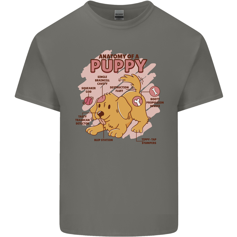 Anatomy of a Puppy Dog Mens Cotton T-Shirt Tee Top Charcoal
