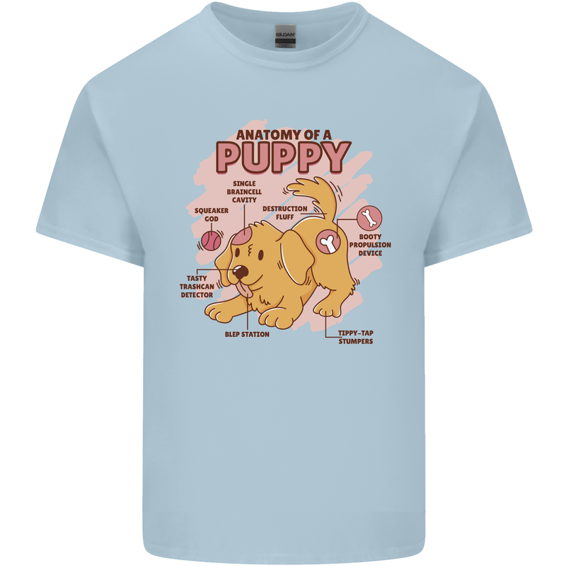 Anatomy of a Puppy Dog Mens Cotton T-Shirt Tee Top Light Blue