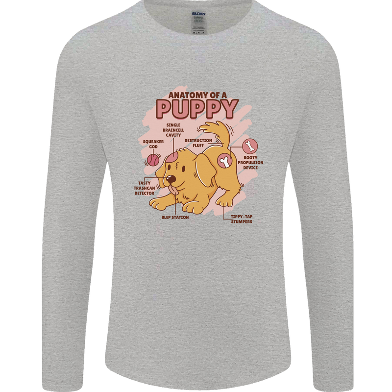 Anatomy of a Puppy Dog Mens Long Sleeve T-Shirt Sports Grey