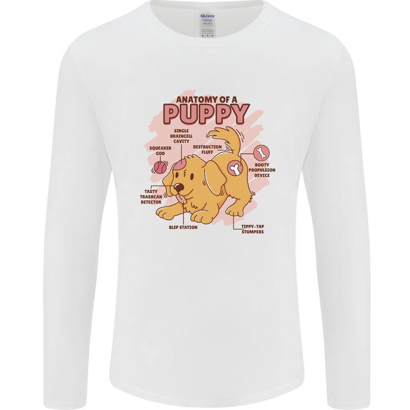 Anatomy of a Puppy Dog Mens Long Sleeve T-Shirt White