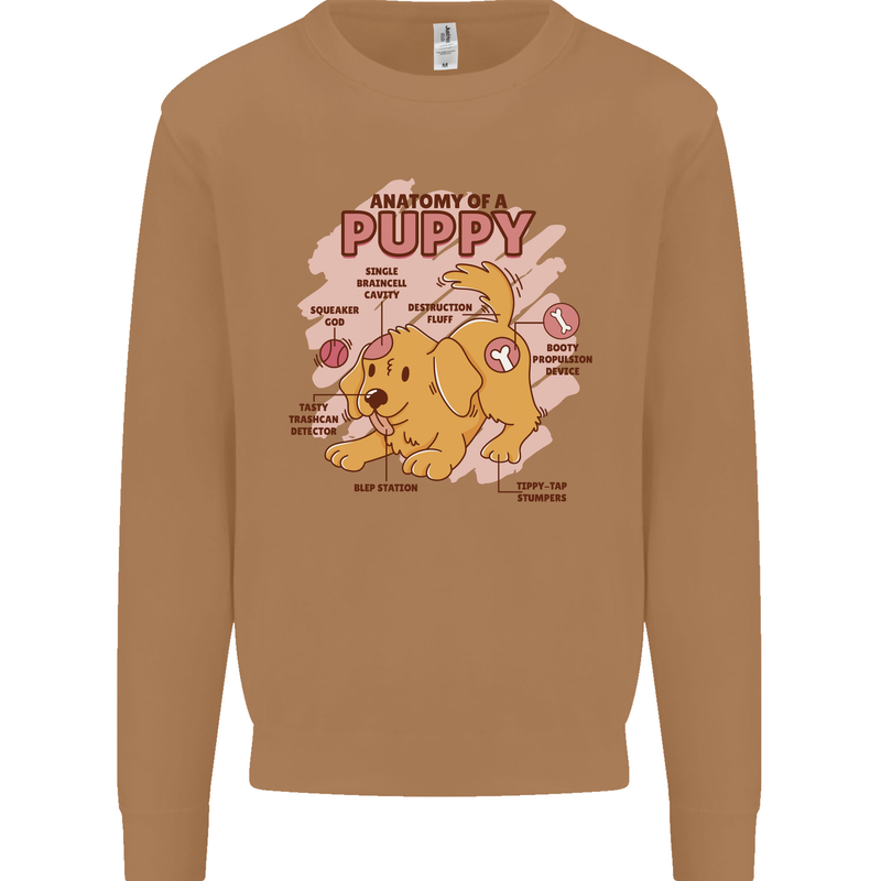 Anatomy of a Puppy Dog Mens Sweatshirt Jumper Caramel Latte