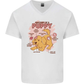 Anatomy of a Puppy Dog Mens V-Neck Cotton T-Shirt White