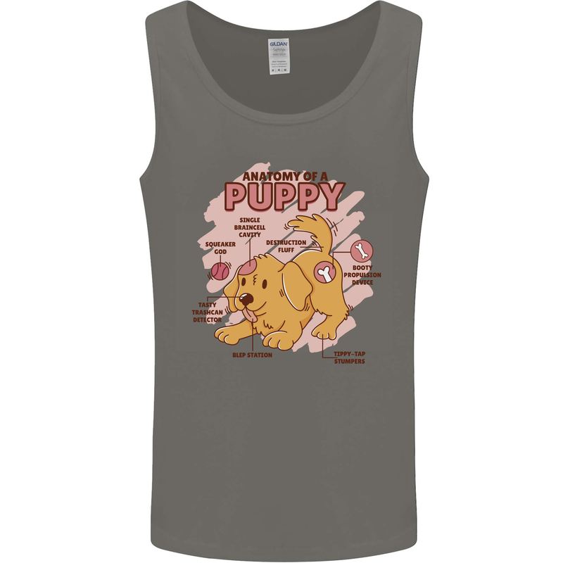 Anatomy of a Puppy Dog Mens Vest Tank Top Charcoal