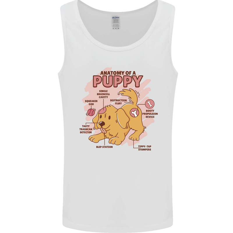 Anatomy of a Puppy Dog Mens Vest Tank Top White