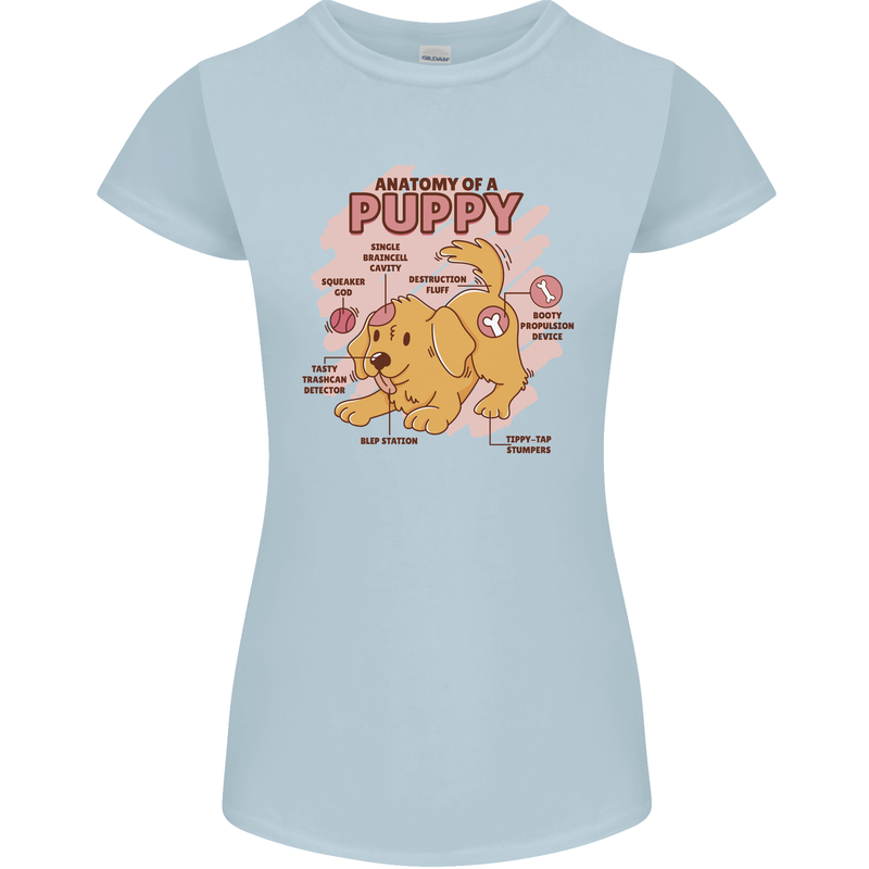 Anatomy of a Puppy Dog Womens Petite Cut T-Shirt Light Blue