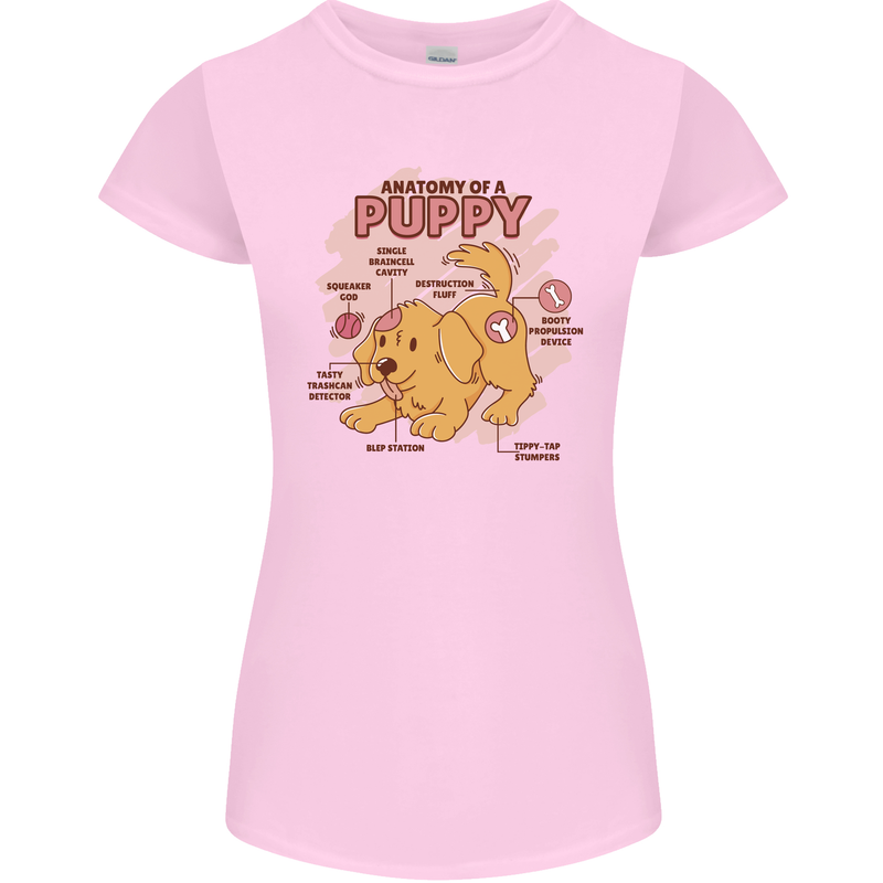 Anatomy of a Puppy Dog Womens Petite Cut T-Shirt Light Pink