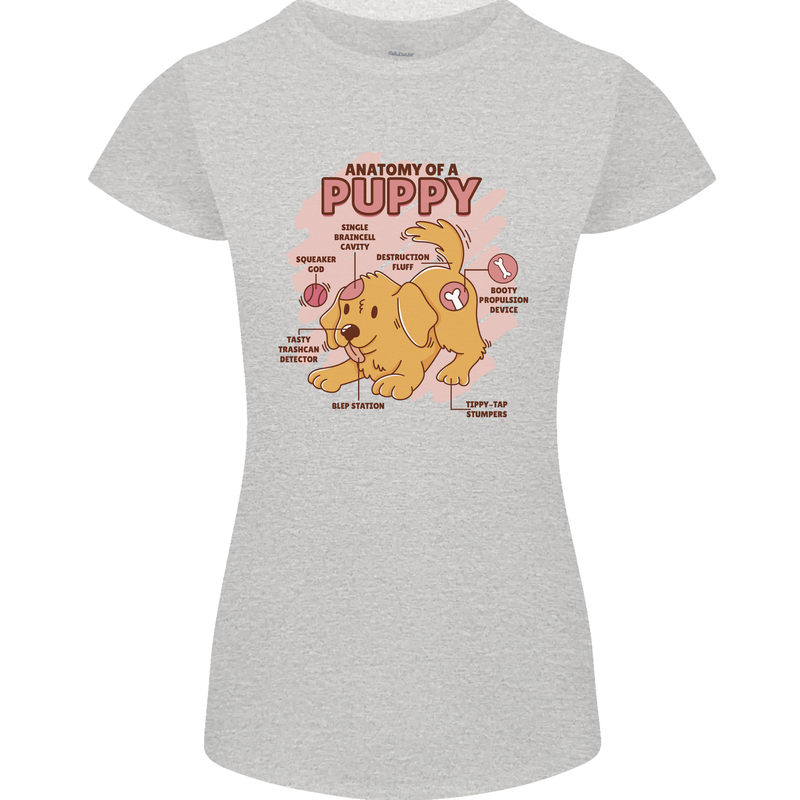 Anatomy of a Puppy Dog Womens Petite Cut T-Shirt Sports Grey