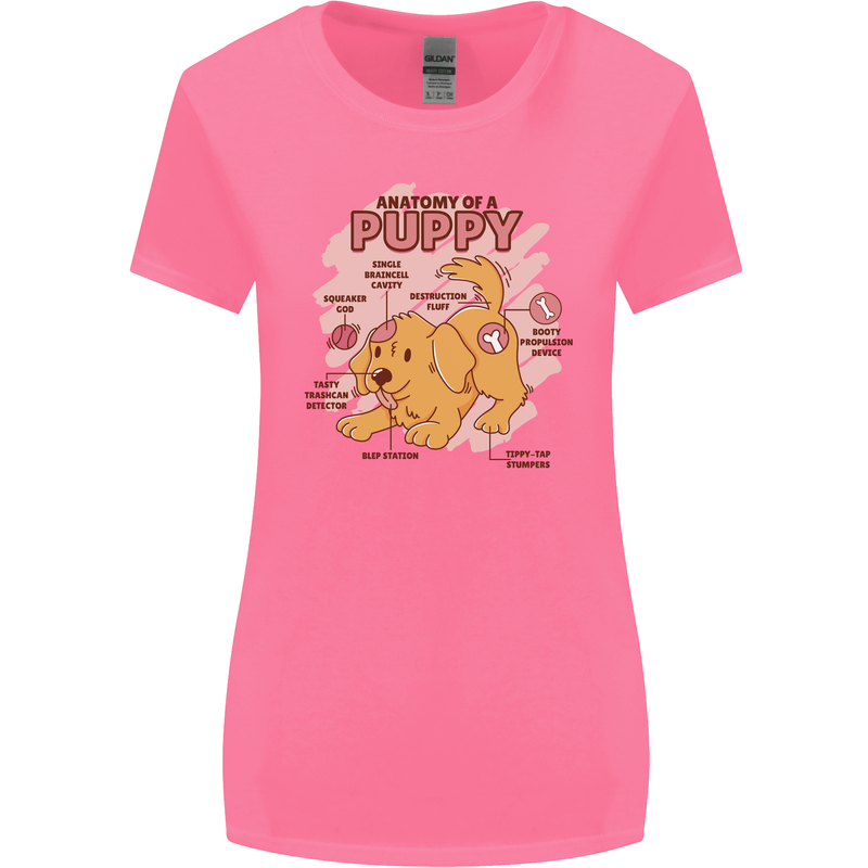 Anatomy of a Puppy Dog Womens Wider Cut T-Shirt Azalea