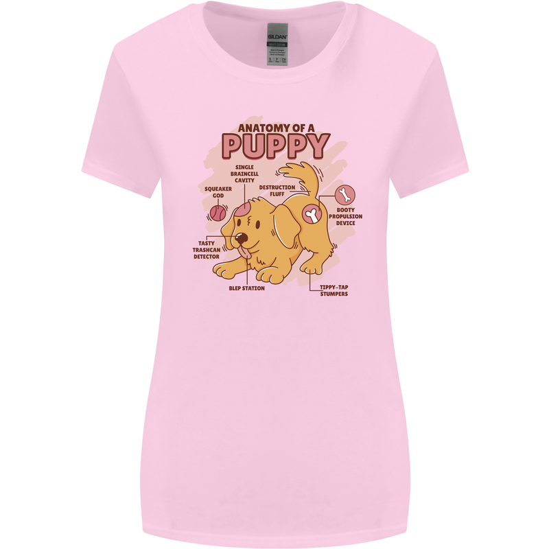 Anatomy of a Puppy Dog Womens Wider Cut T-Shirt Light Pink
