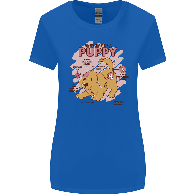 Anatomy of a Puppy Dog Womens Wider Cut T-Shirt Royal Blue