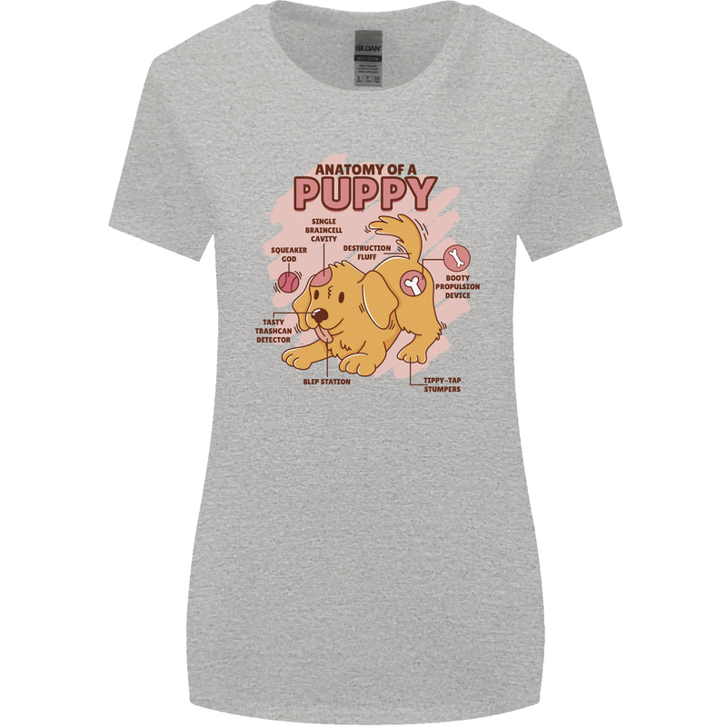 Anatomy of a Puppy Dog Womens Wider Cut T-Shirt Sports Grey