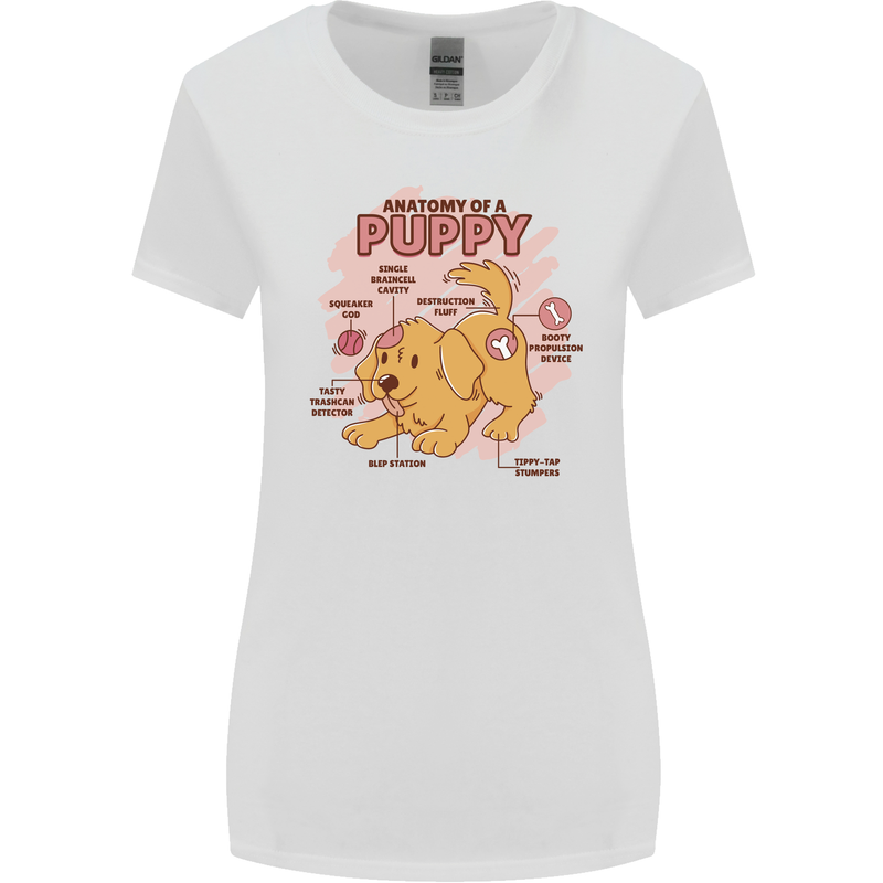 Anatomy of a Puppy Dog Womens Wider Cut T-Shirt White