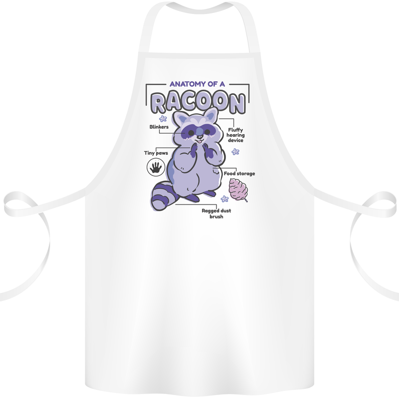 Anatomy of a Racoon Funny Cotton Apron 100% Organic White