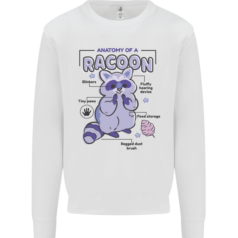 Anatomy of a Racoon Funny Kids Sweatshirt Jumper White