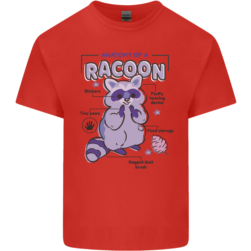 Anatomy of a Racoon Funny Kids T-Shirt Childrens Red