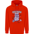 Anatomy of a Racoon Funny Mens 80% Cotton Hoodie Bright Red
