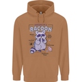 Anatomy of a Racoon Funny Mens 80% Cotton Hoodie Caramel Latte