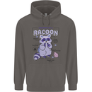Anatomy of a Racoon Funny Mens 80% Cotton Hoodie Charcoal