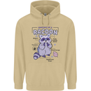 Anatomy of a Racoon Funny Mens 80% Cotton Hoodie Sand