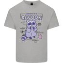 Anatomy of a Racoon Funny Mens Cotton T-Shirt Tee Top Sports Grey