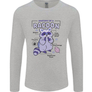 Anatomy of a Racoon Funny Mens Long Sleeve T-Shirt Sports Grey