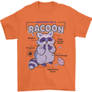 Anatomy of a Racoon Funny Mens T-Shirt 100% Cotton Orange
