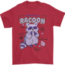 Anatomy of a Racoon Funny Mens T-Shirt 100% Cotton Red