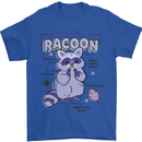 Anatomy of a Racoon Funny Mens T-Shirt 100% Cotton Royal Blue