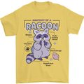 Anatomy of a Racoon Funny Mens T-Shirt 100% Cotton Yellow