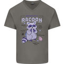 Anatomy of a Racoon Funny Mens V-Neck Cotton T-Shirt Charcoal