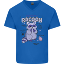 Anatomy of a Racoon Funny Mens V-Neck Cotton T-Shirt Royal Blue
