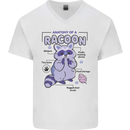 Anatomy of a Racoon Funny Mens V-Neck Cotton T-Shirt White