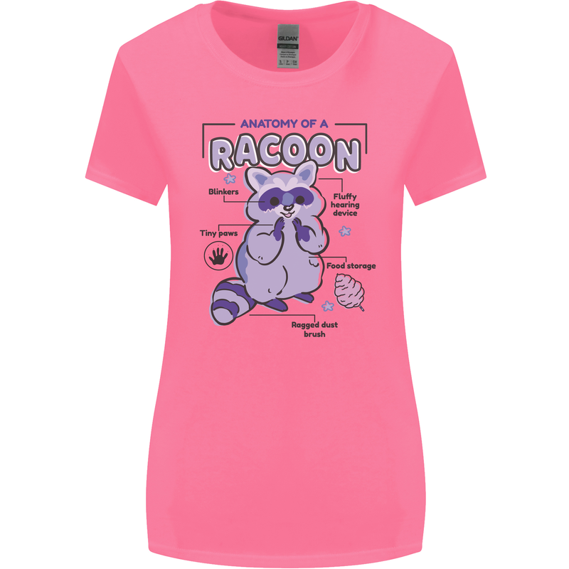 Anatomy of a Racoon Funny Womens Wider Cut T-Shirt Azalea