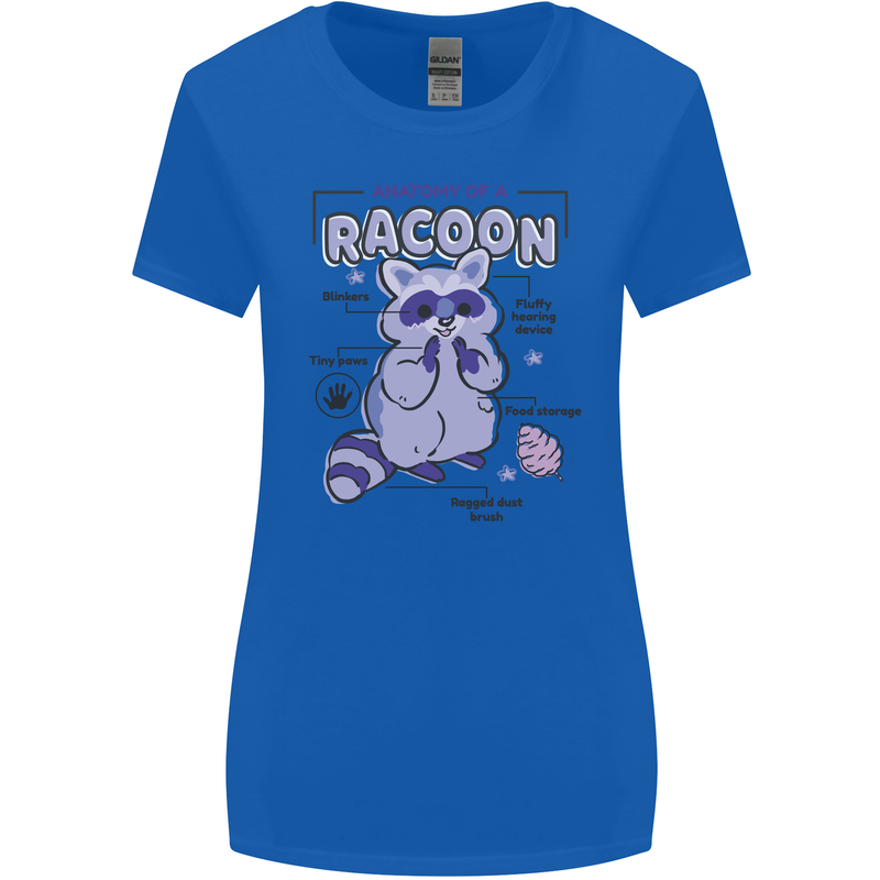 Anatomy of a Racoon Funny Womens Wider Cut T-Shirt Royal Blue