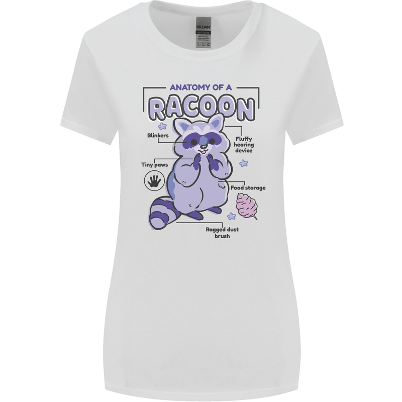 Anatomy of a Racoon Funny Womens Wider Cut T-Shirt White
