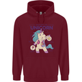 Anatomy of a Unicorn Funny Fantasy Childrens Kids Hoodie Maroon