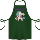 Anatomy of a Unicorn Funny Fantasy Cotton Apron 100% Organic Forest Green