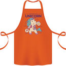 Anatomy of a Unicorn Funny Fantasy Cotton Apron 100% Organic Orange