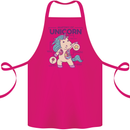 Anatomy of a Unicorn Funny Fantasy Cotton Apron 100% Organic Pink