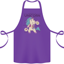 Anatomy of a Unicorn Funny Fantasy Cotton Apron 100% Organic Purple
