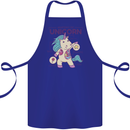 Anatomy of a Unicorn Funny Fantasy Cotton Apron 100% Organic Royal Blue