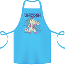 Anatomy of a Unicorn Funny Fantasy Cotton Apron 100% Organic Turquoise