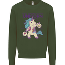 Anatomy of a Unicorn Funny Fantasy Kids Sweatshirt Jumper Forest Green