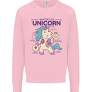 Anatomy of a Unicorn Funny Fantasy Kids Sweatshirt Jumper Light Pink